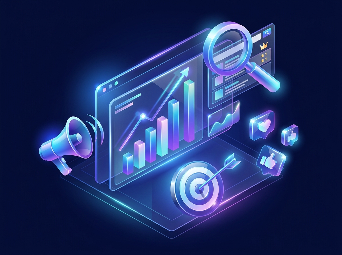 Performance Digital Marketing & Search Optimization architecture graphic
